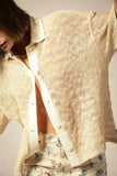 Camp Mesh Button Down Short Sleeve - Off White