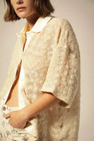 Camp Mesh Button Down Short Sleeve - Off White
