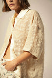 Camp Mesh Button Down Short Sleeve - Off White