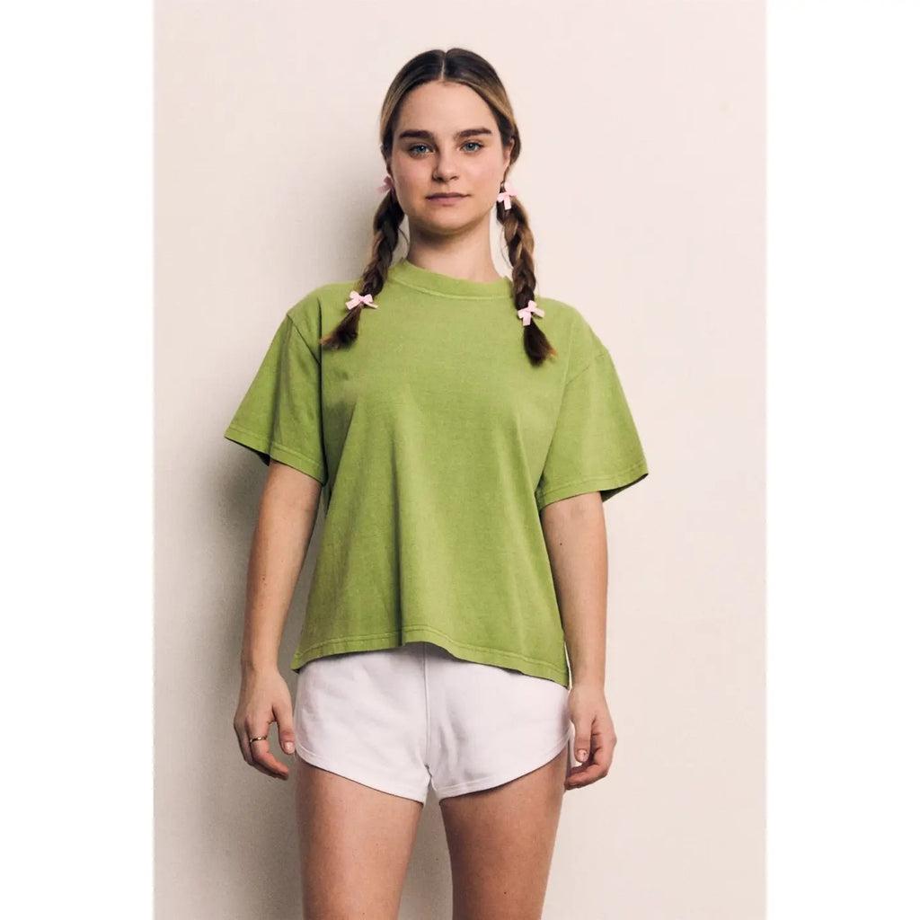 Mineral Washed Loose Fit Cotton Jersey Tee AAD097