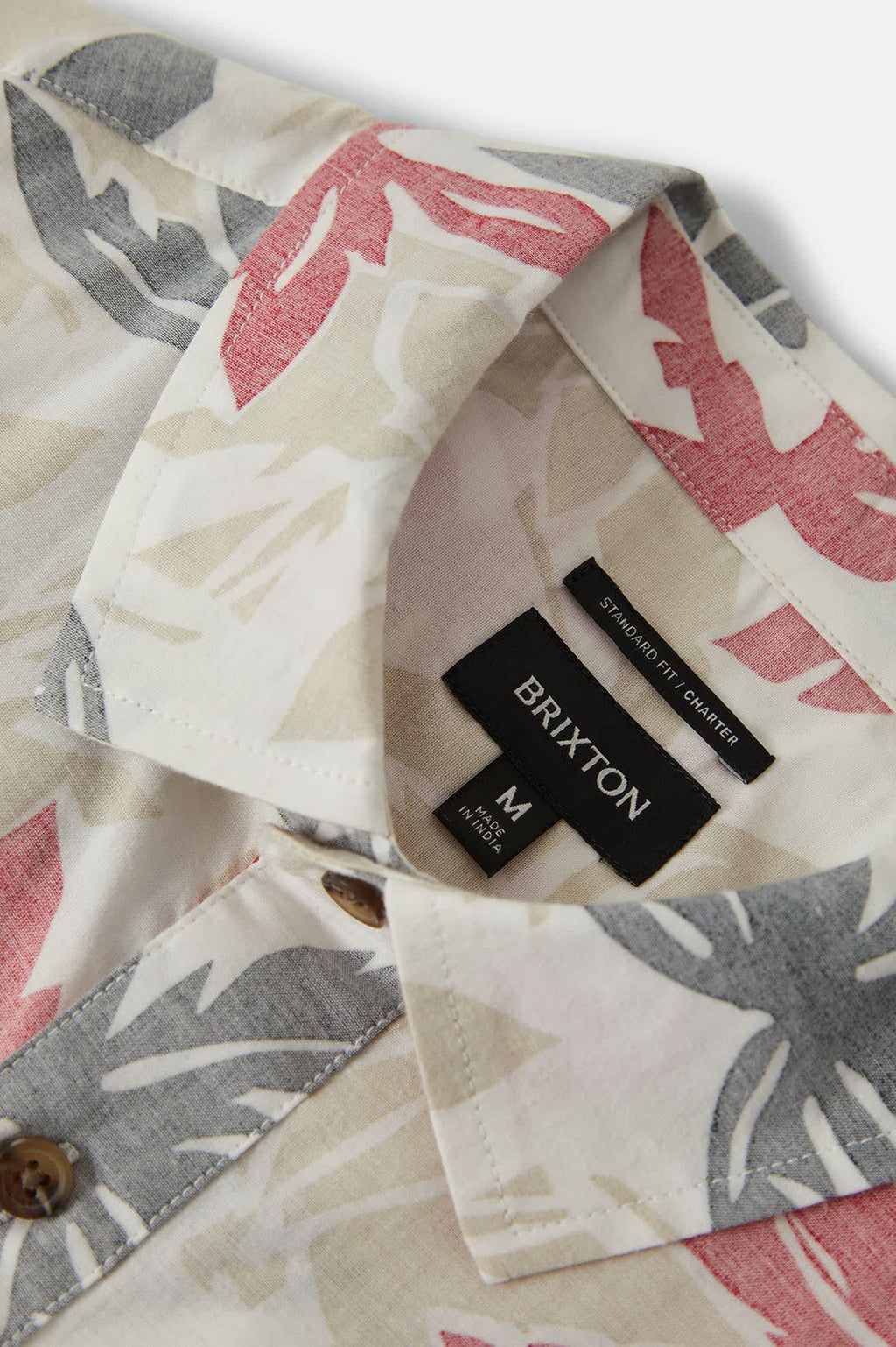 Charter Print Short Sleeve Woven - Off White/Black/Red Palm Flora