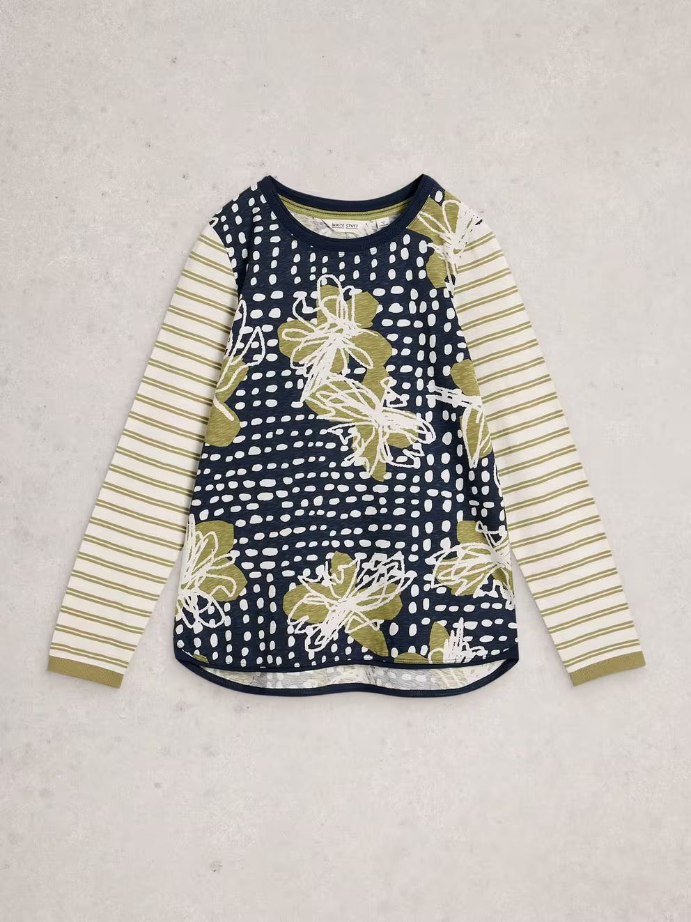 Clara Long Sleeve Tee - Green Print