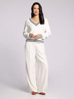 Rebecca Sweater - Ivory/Navy