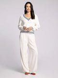 Rebecca Sweater - Ivory/Navy