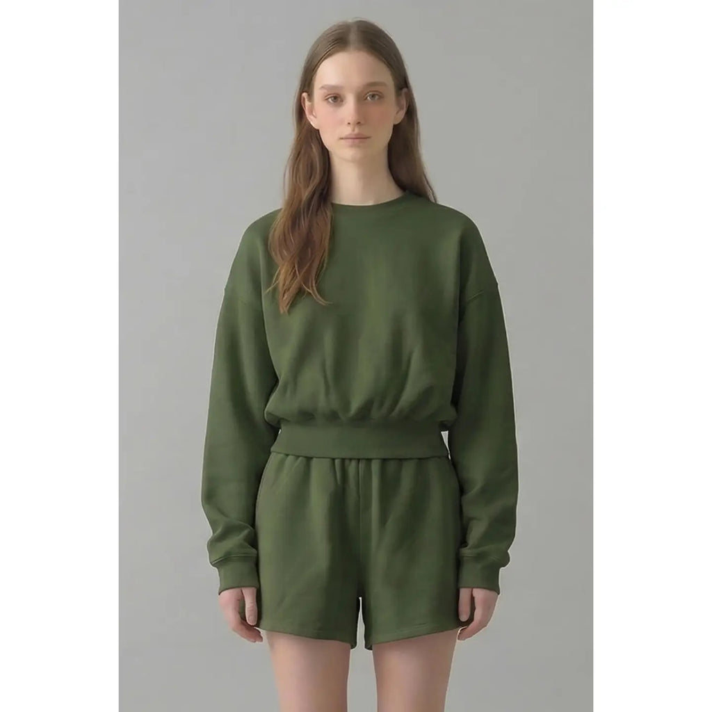 Pre-Shrunk Cotton Terry Balloon Sleeve Sweatshirt