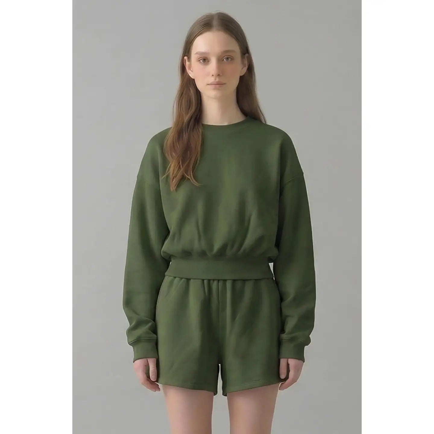 Pre-Shrunk Cotton Terry Balloon Sleeve Sweatshirt