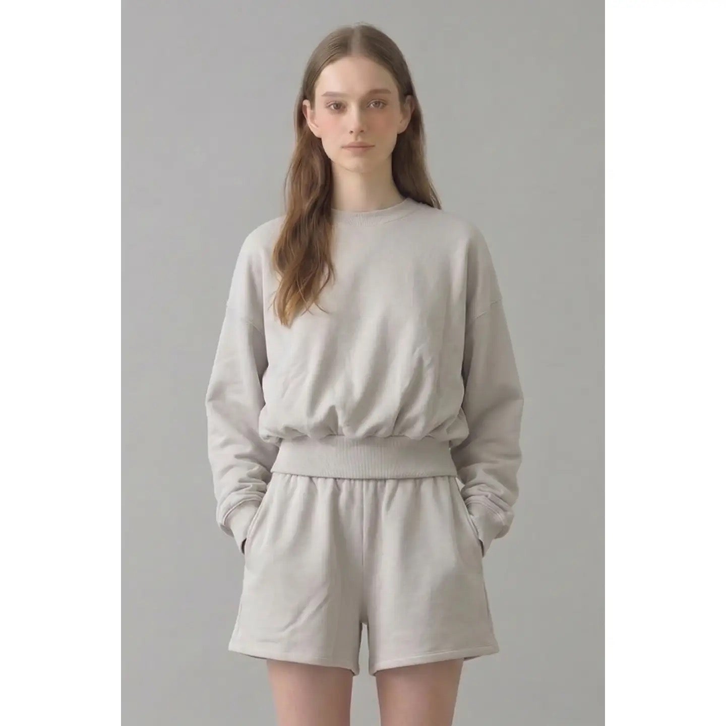 Pre-Shrunk Cotton Terry Balloon Sleeve Sweatshirt