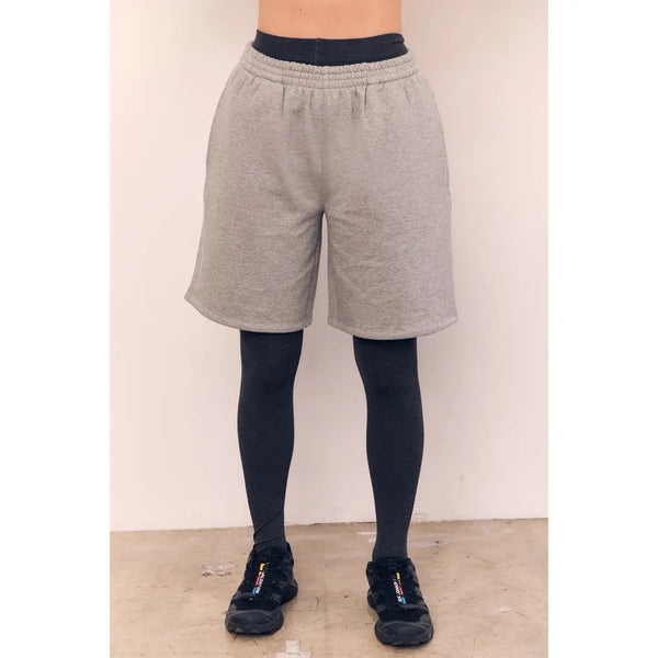 Mid Length Bermuda Shorts - Heather Grey