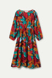 Ponziana Midi Dress - Red Multi