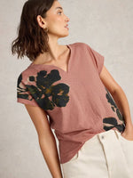 Nelly Notch Tee - Pink Print