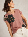 Nelly Notch Tee - Pink Print