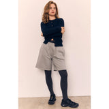 Mid Length Bermuda Shorts - Heather Grey
