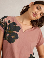 Nelly Notch Tee - Pink Print