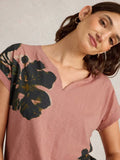 Nelly Notch Tee - Pink Print
