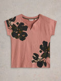 Nelly Notch Tee - Pink Print