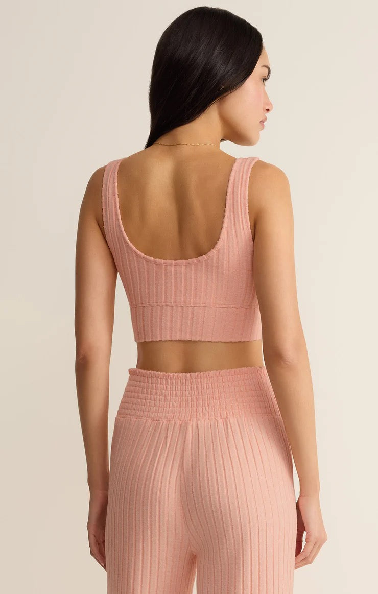 Zoe Rib Tank Bra - Bellini