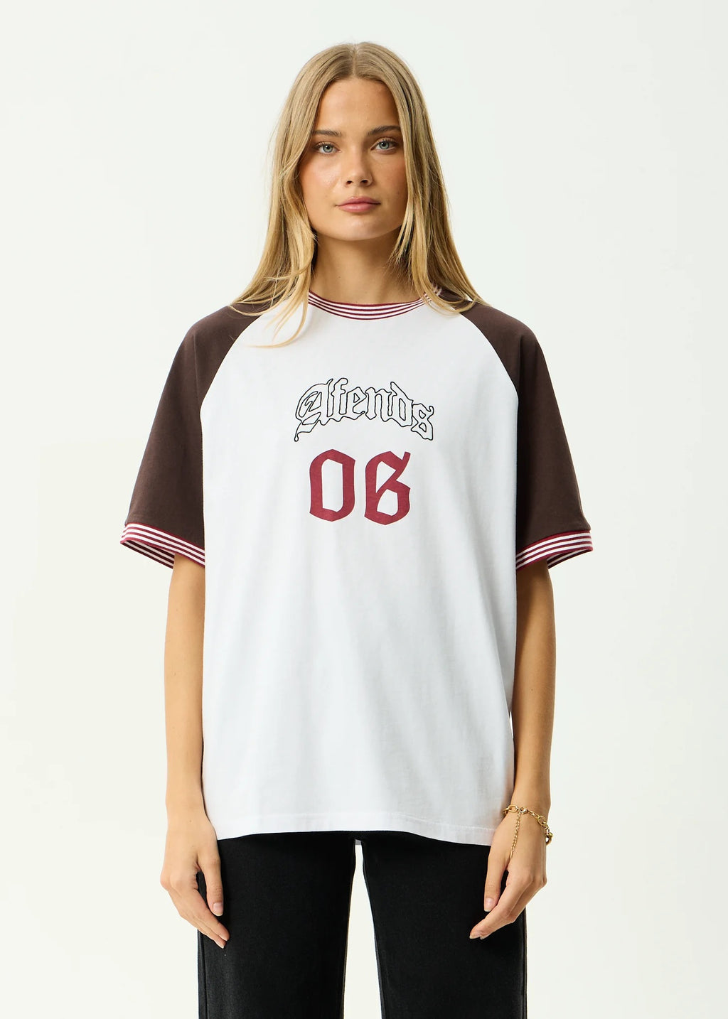 Dexter Recycled Oversized Tee - Coffee/White