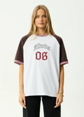 Dexter Recycled Oversized Tee - Coffee/White