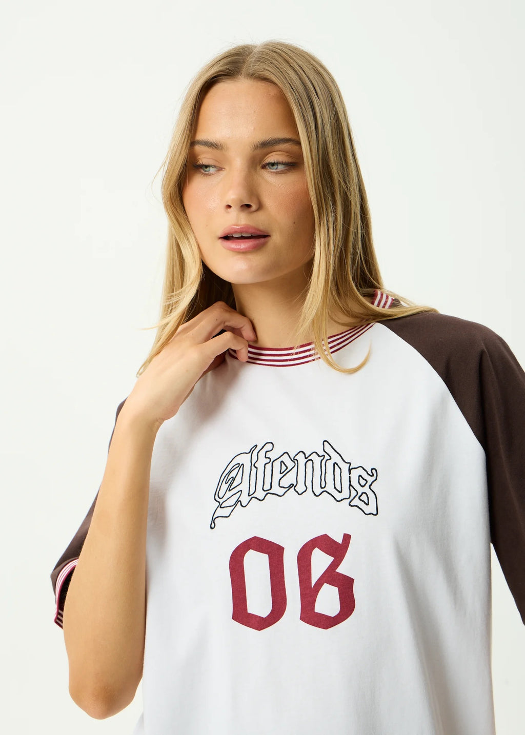 Dexter Recycled Oversized Tee - Coffee/White