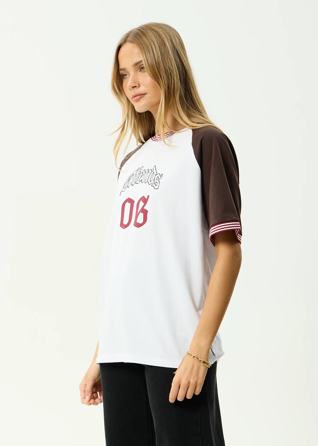 Dexter Recycled Oversized Tee - Coffee/White