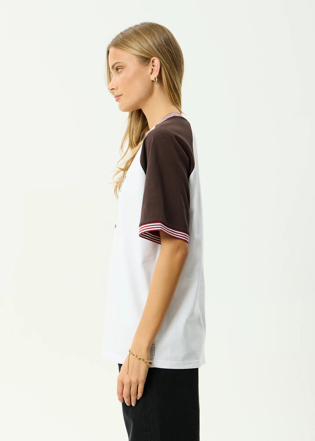 Dexter Recycled Oversized Tee - Coffee/White