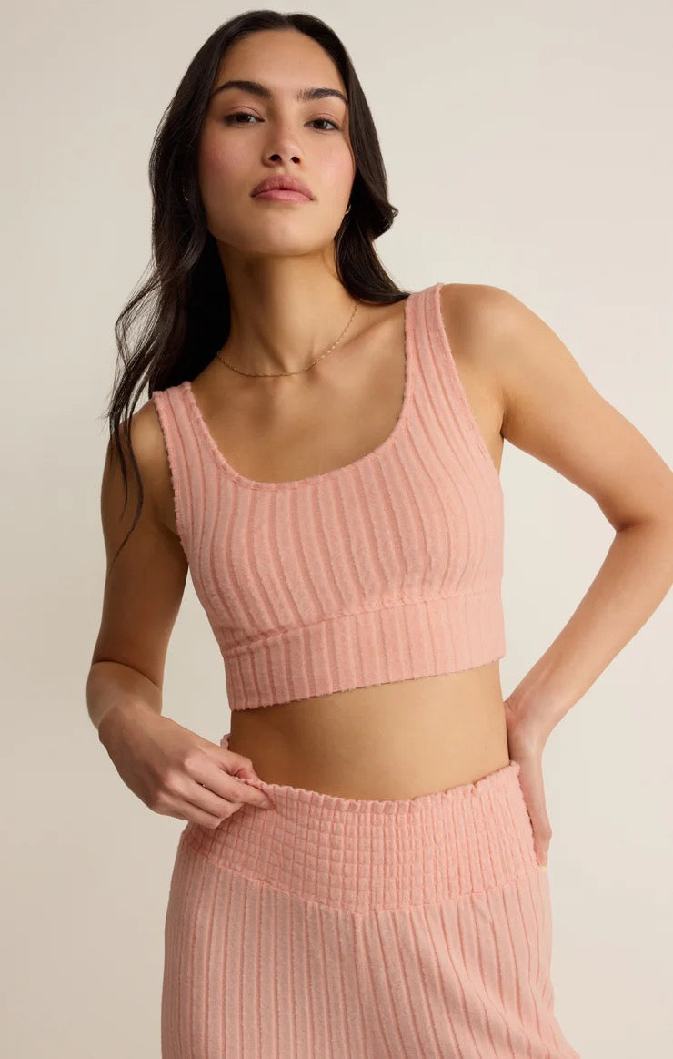 Zoe Rib Tank Bra - Bellini