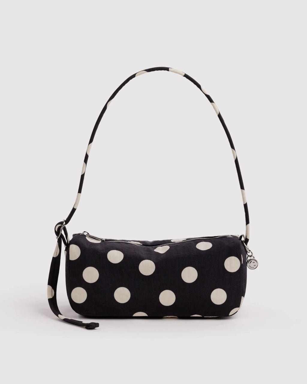 Nylon Loaf Bag - Black & Cream Polka Dot