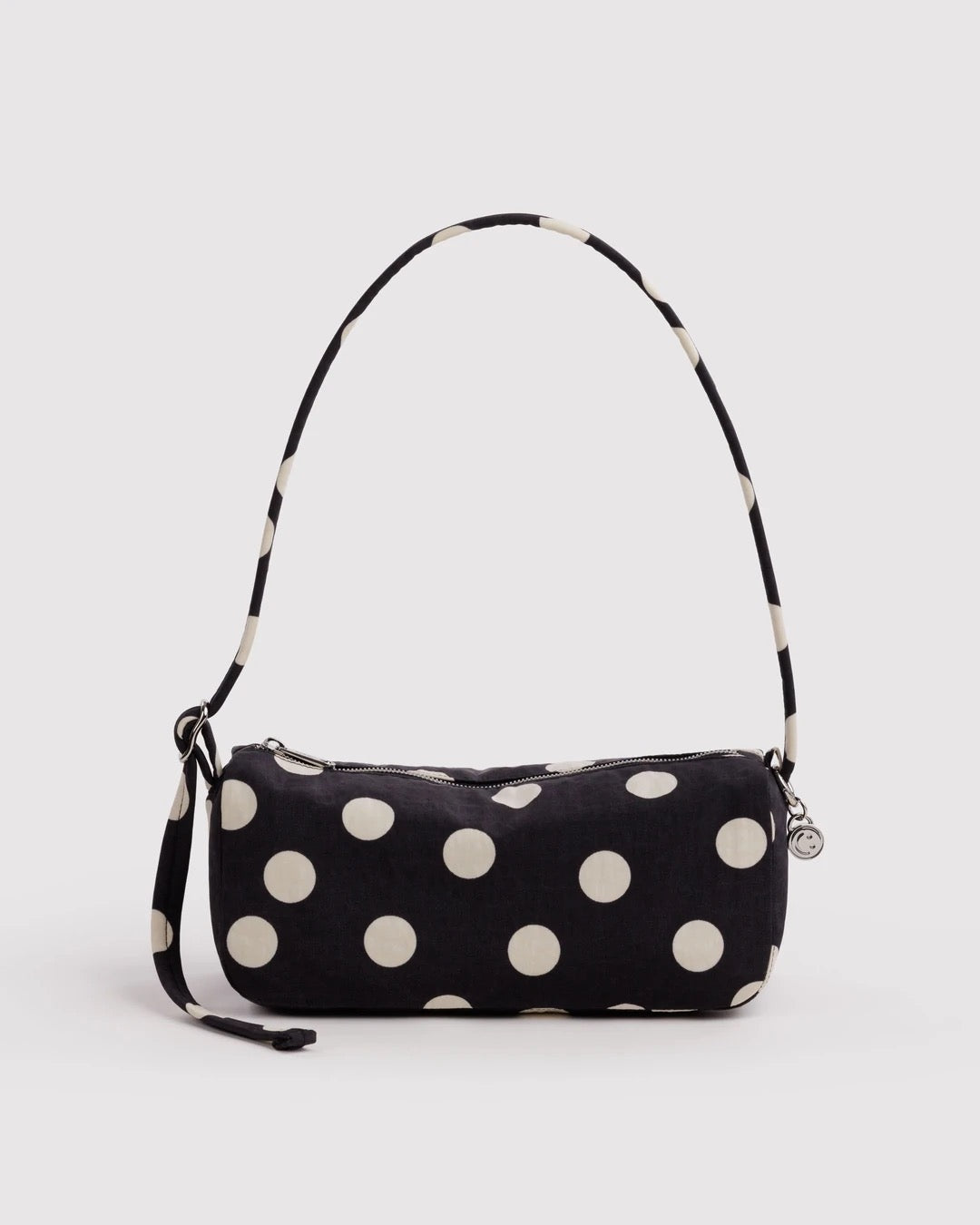 Nylon Loaf Bag - Black & Cream Polka Dot