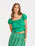 Radiate Cap Sleeve Top - Green