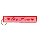 Dog Mama Embroidered Keychain