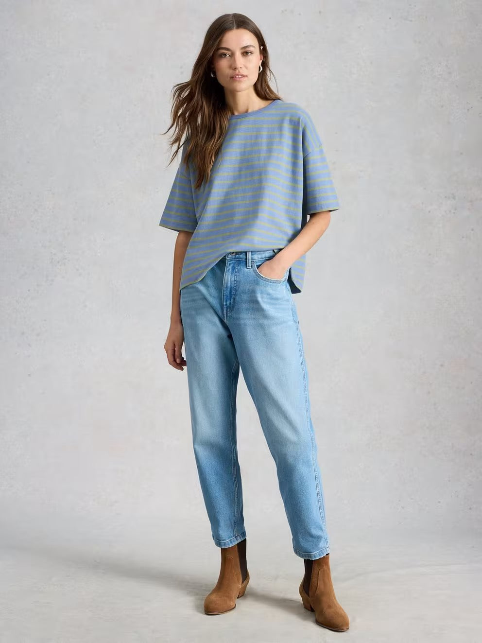 Kat Stripe Tee - Blue Multi