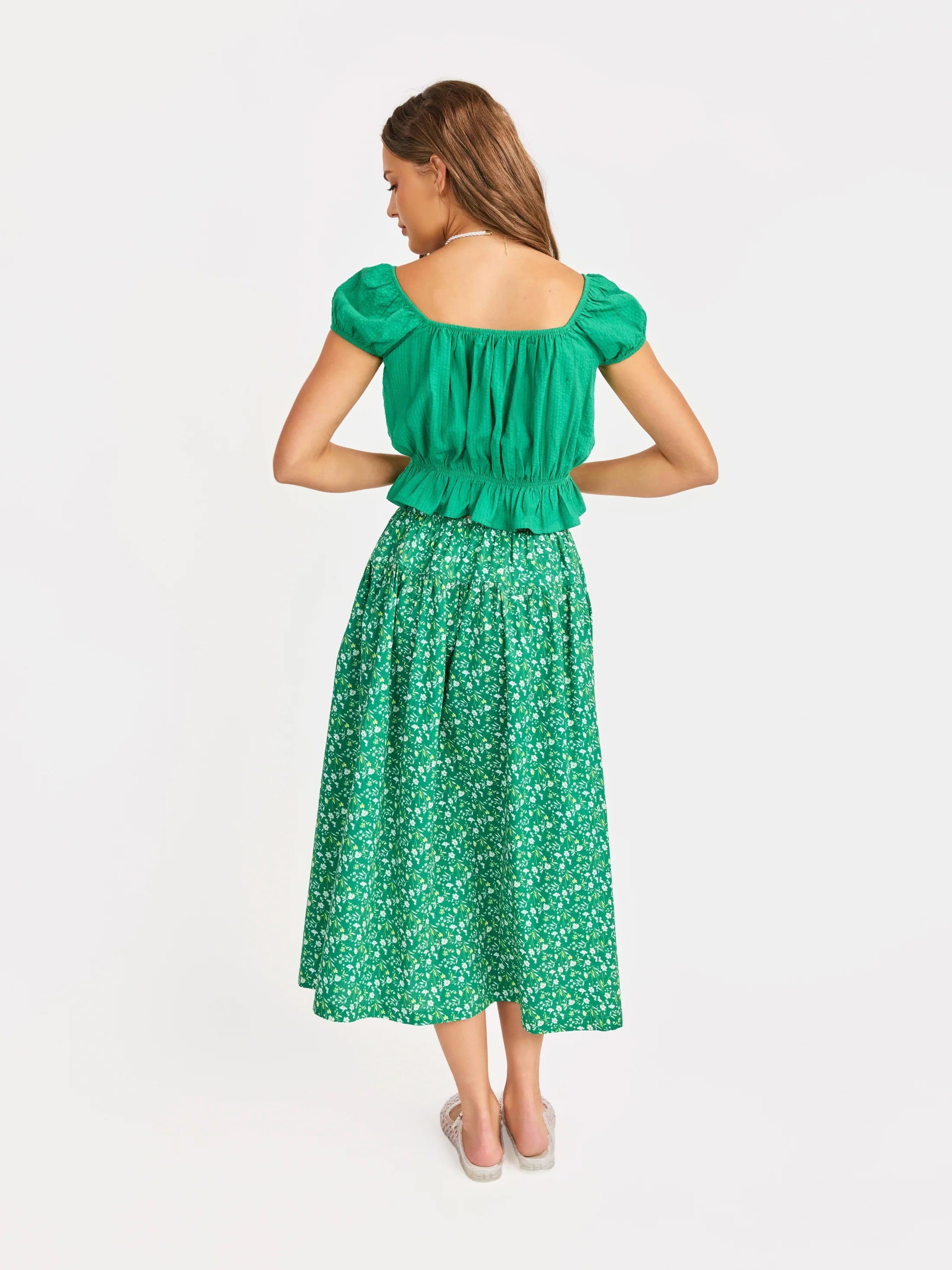 Radiate Cap Sleeve Top - Green