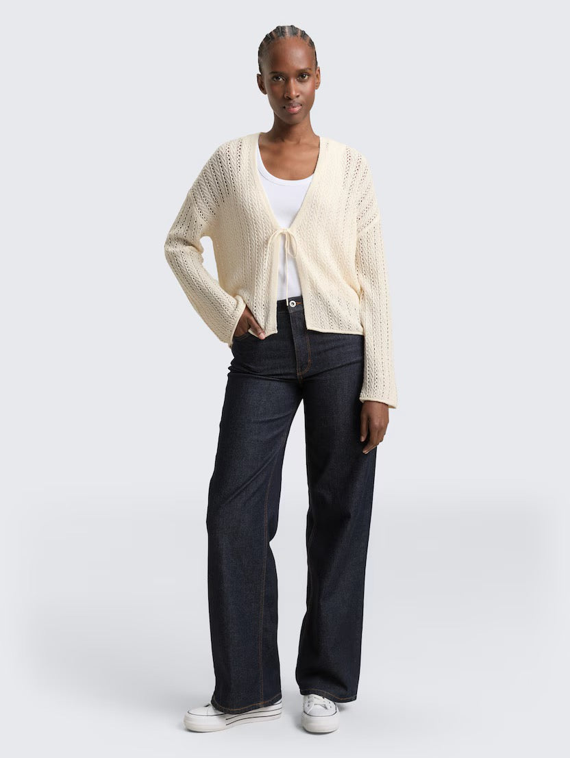 Knit Open Structure Cardigan - Gardenia White