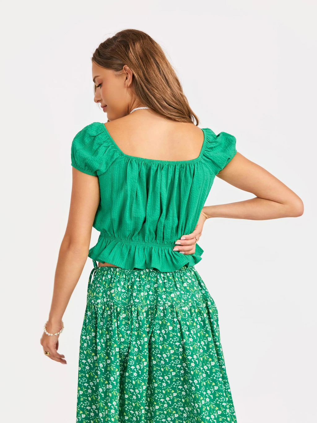 Radiate Cap Sleeve Top - Green