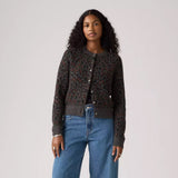 Tara Wooly Cardigan - Dilara Leopard Charcoal