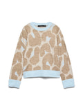 Leonie O Neck Pullover - Cashmere Blue Pattern