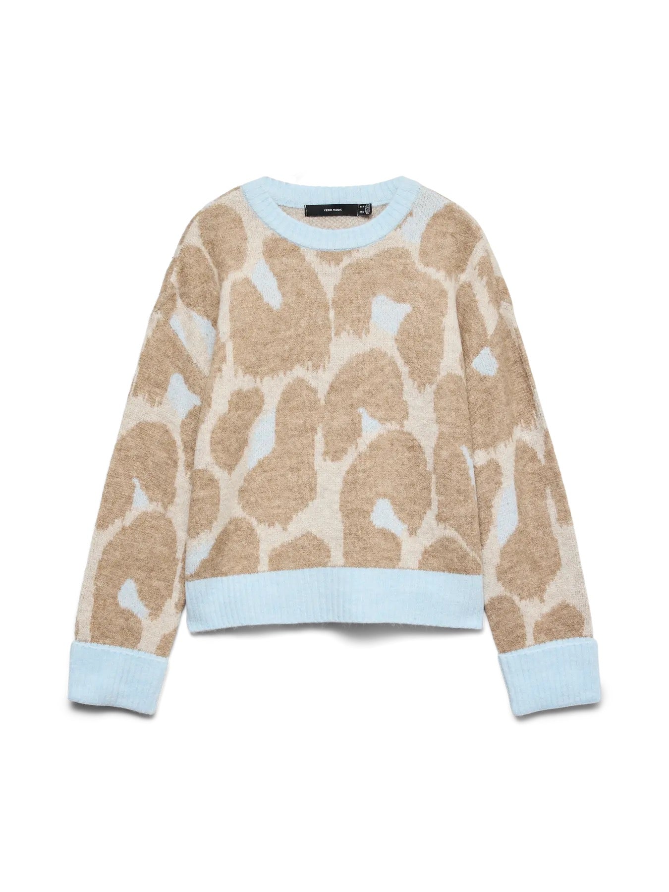 Leonie O Neck Pullover - Cashmere Blue Pattern
