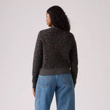 Tara Wooly Cardigan - Dilara Leopard Charcoal