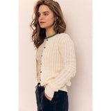 Round Neck Classic Cable Knit Cardigan AAB578