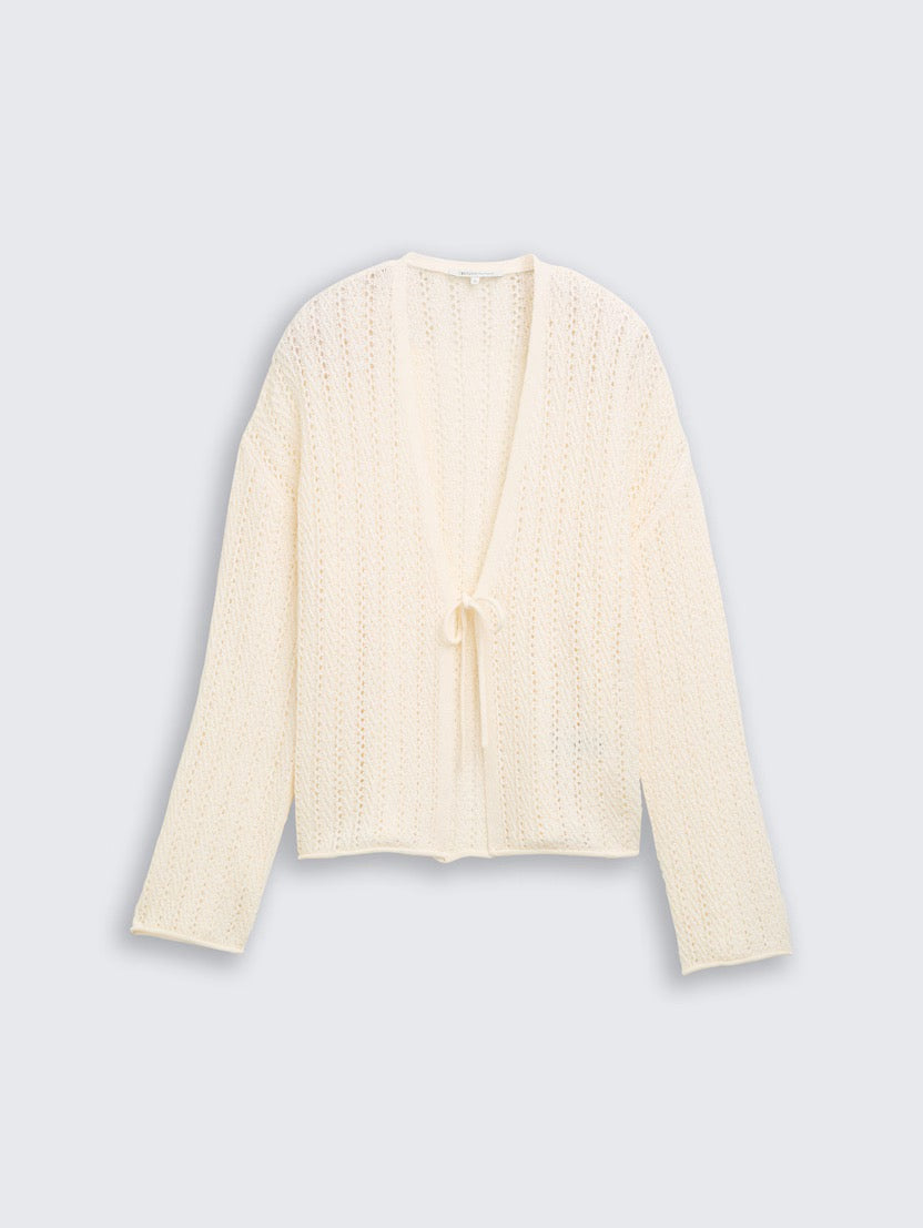 Knit Open Structure Cardigan - Gardenia White