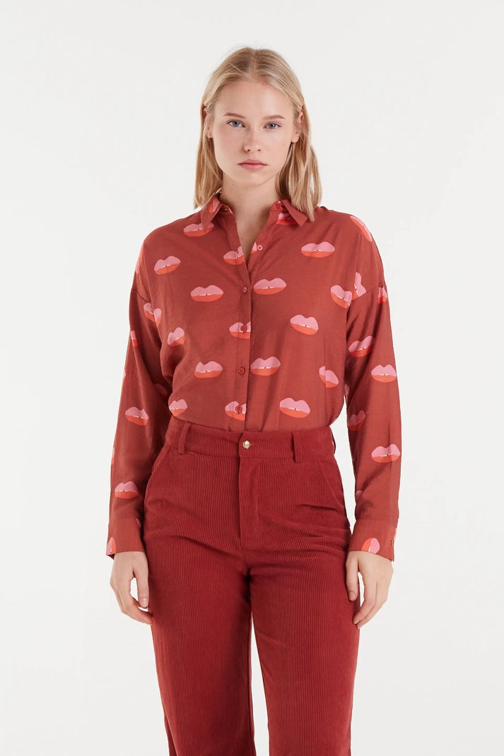 Lips Shirt - Red Multi