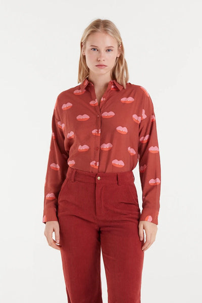Lips Shirt - Red Multi