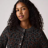 Tara Wooly Cardigan - Dilara Leopard Charcoal