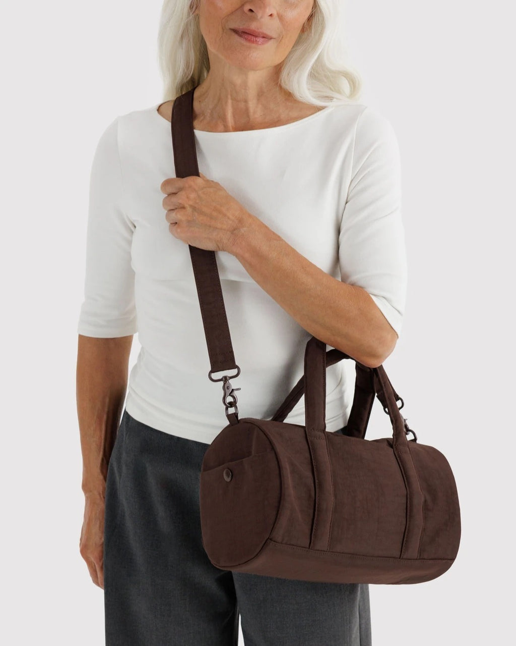 Nylon Duffle Bag - Coffee