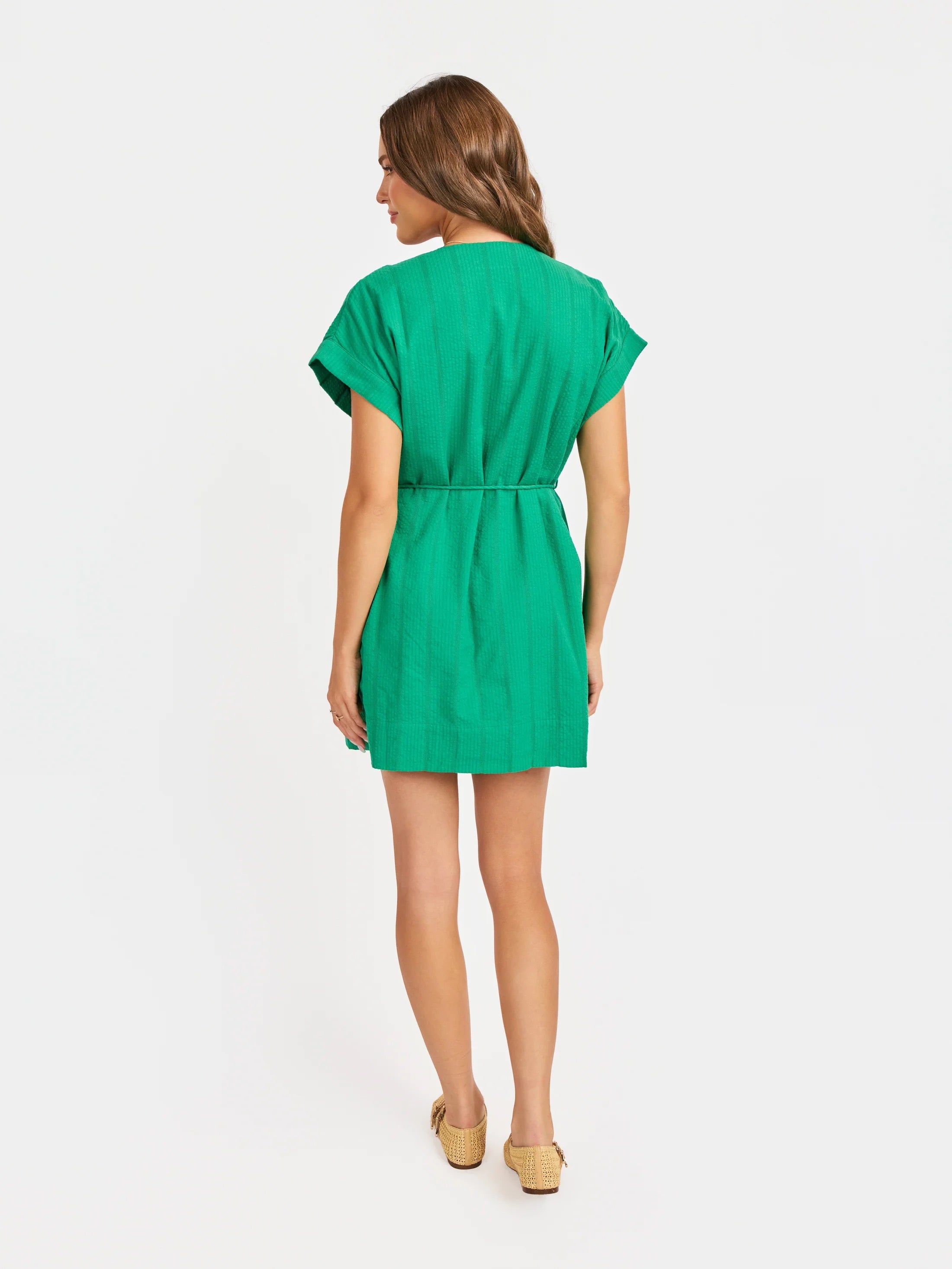 Radiate Pintuck Mini Dress - Green