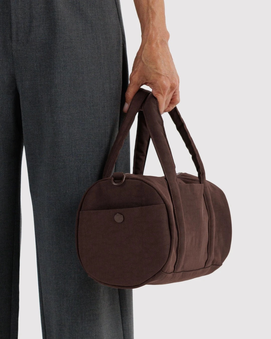 Nylon Duffle Bag - Coffee
