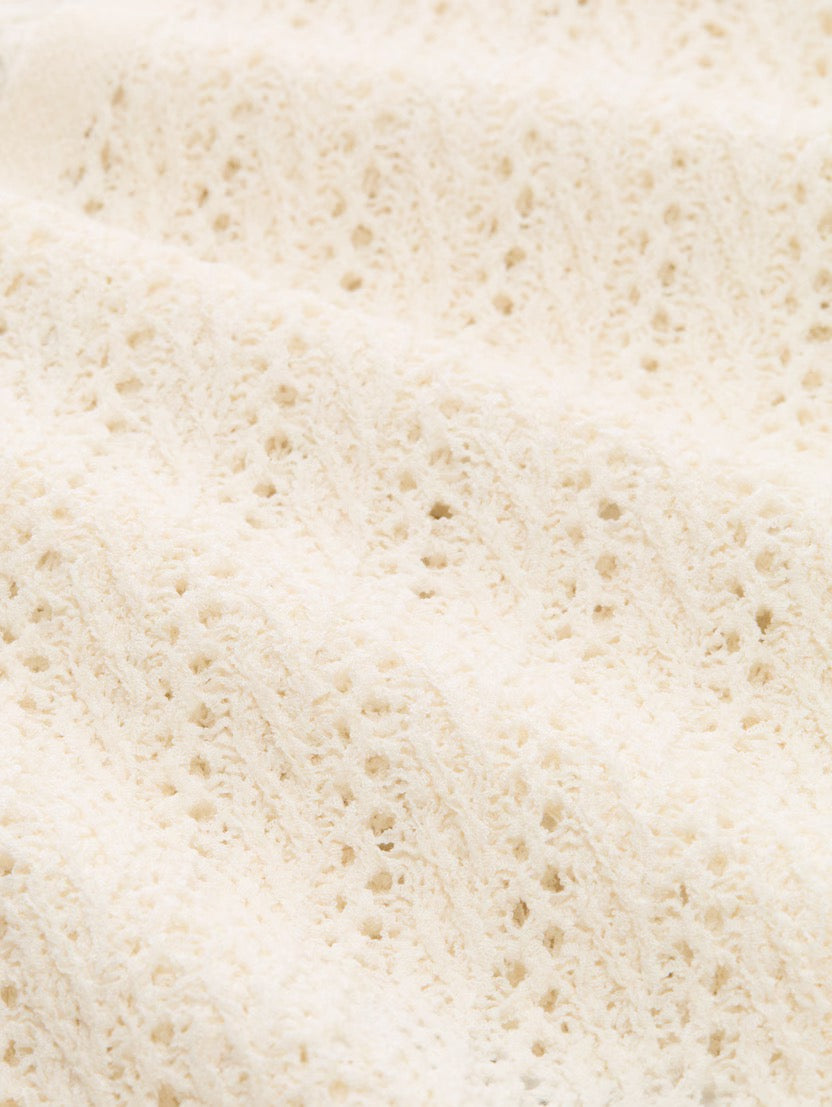 Knit Open Structure Cardigan - Gardenia White