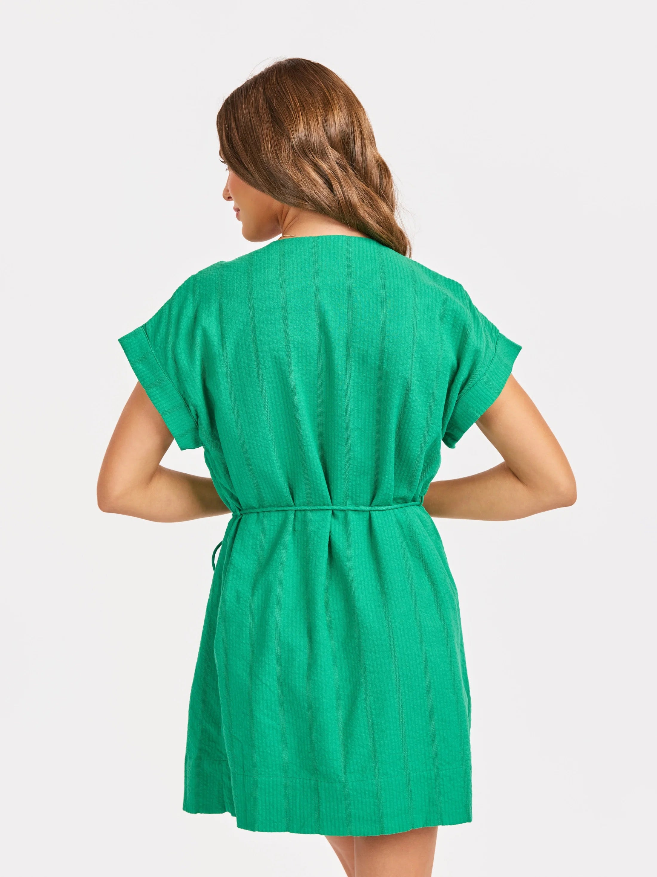 Radiate Pintuck Mini Dress - Green