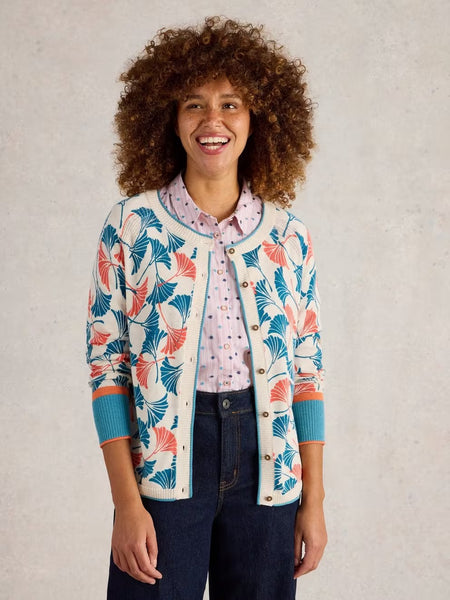 Lulu Print Cardigan - Natural
