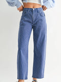 Barrel Jean - Navy Stripe